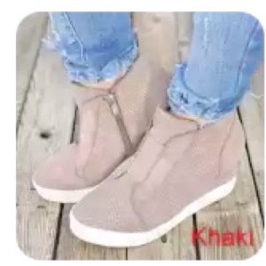 Casual Stylish Khaki Sneaker Ankle Bootie 8.5